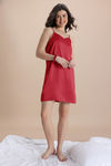 Zivame Luxe Satin 4 Pc Sleep Set - Scarlet Sag — thumbnail 5